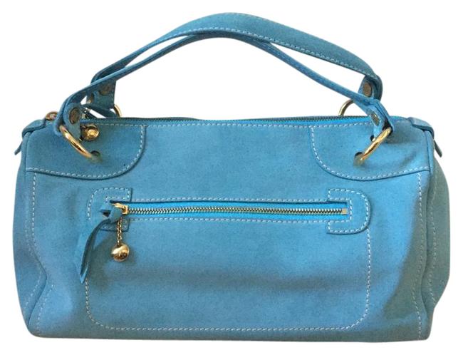 Celine Purse Robins Egg Blue Suede Satchel