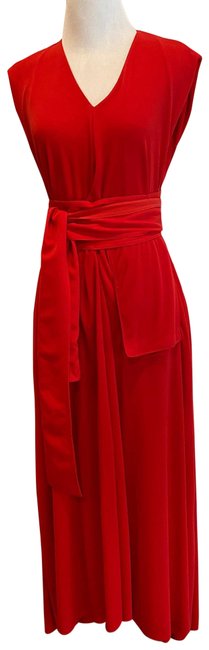 Celine Red Long Casual Maxi Dress6 S