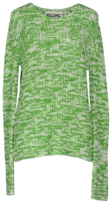 Celine Rib Cable Knit Green Sweater