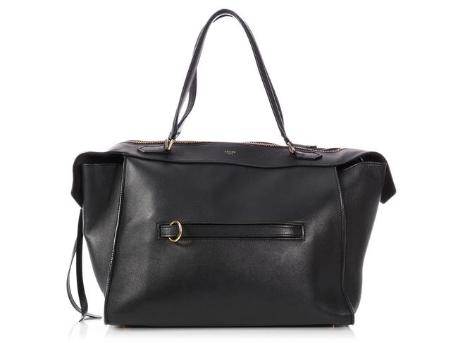 Celine Ring Small Black Leather Satchel