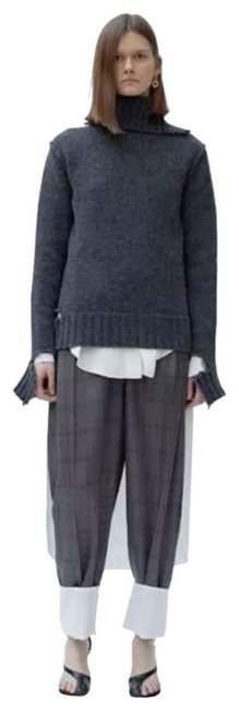 Celine Ripped Shetland Knit Grey Anthracite High Neck Sweater