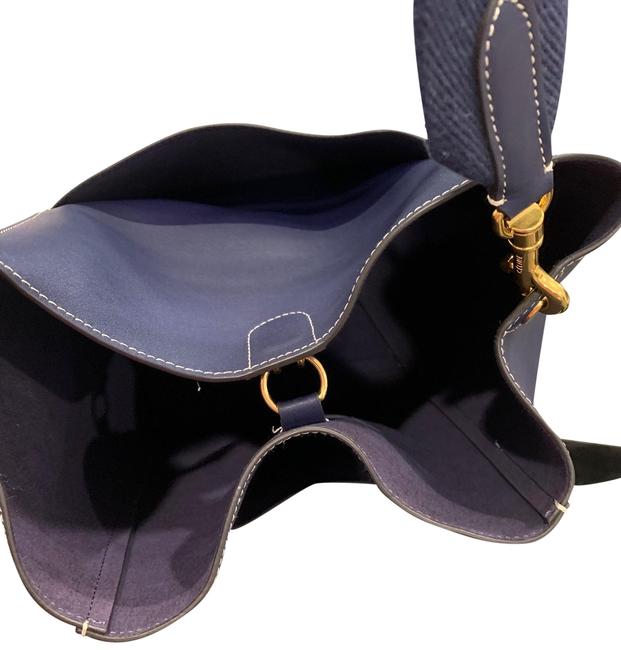 Celine Sangle Purple Leather Hobo Bag