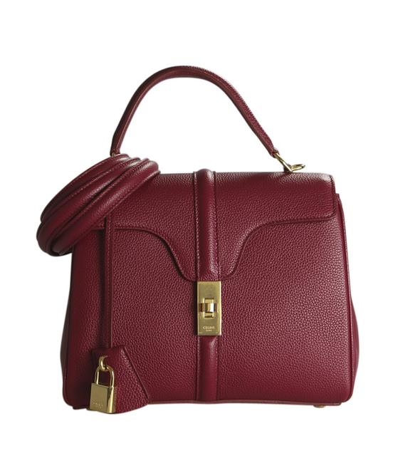Celine Small 16 2 Way 189215 Burgundy Leather Satchel
