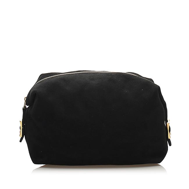 Celine Suede Black Leather Clutch