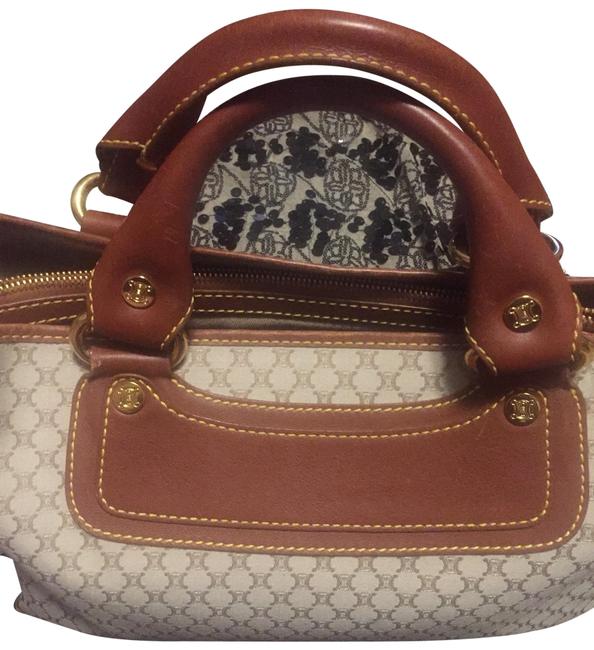 Celine Tan and Brown Satchel