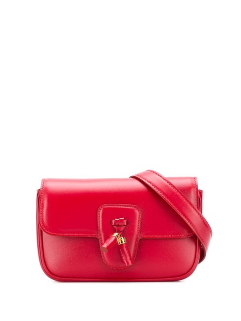 Celine Tassels Small Red Leather Hobo Bag