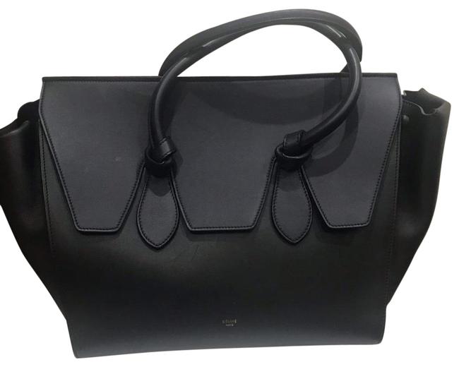Celine Tote Black Leather Satchel