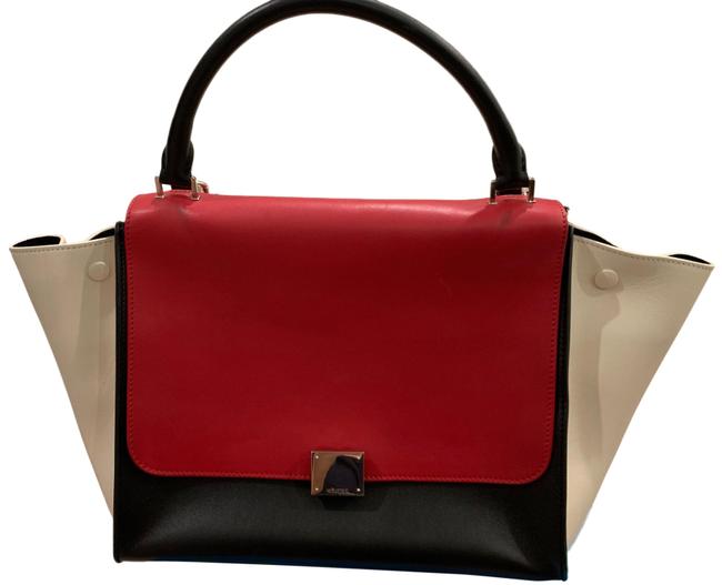 Celine Trapeze 27br Leather Satchel