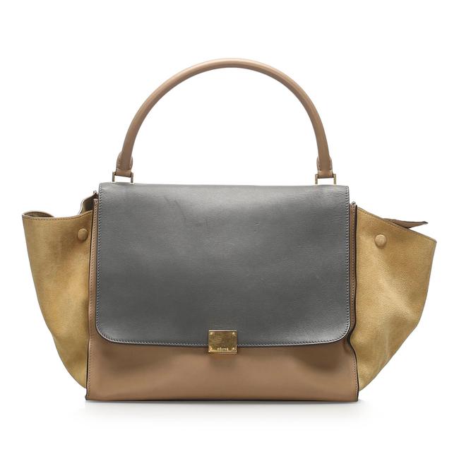 Celine Trapeze Black Leather Satchel