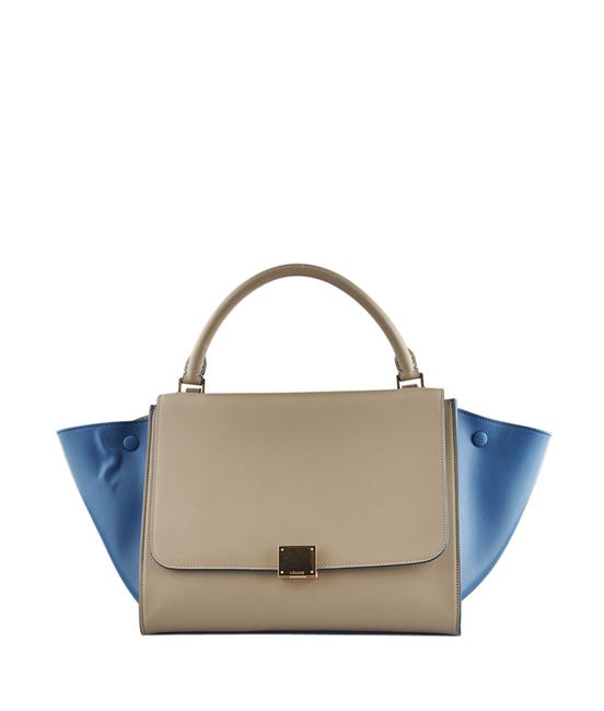 Celine Trapeze BlueTan 129721 Bluextan Leather Satchel
