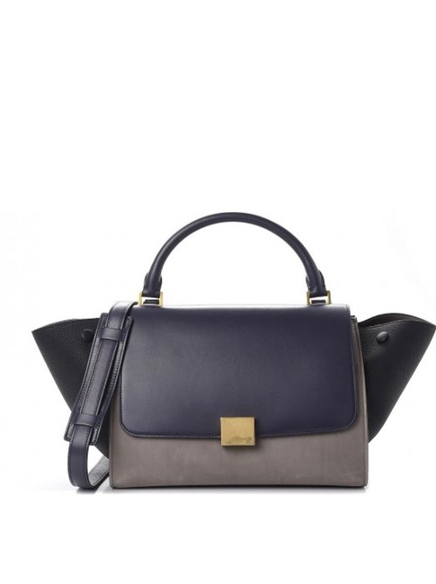 Celine Trapeze Dark Blue Leather Cross Body Bag