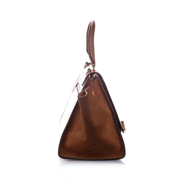 Celine Trapeze Medium Brown Leather Satchel