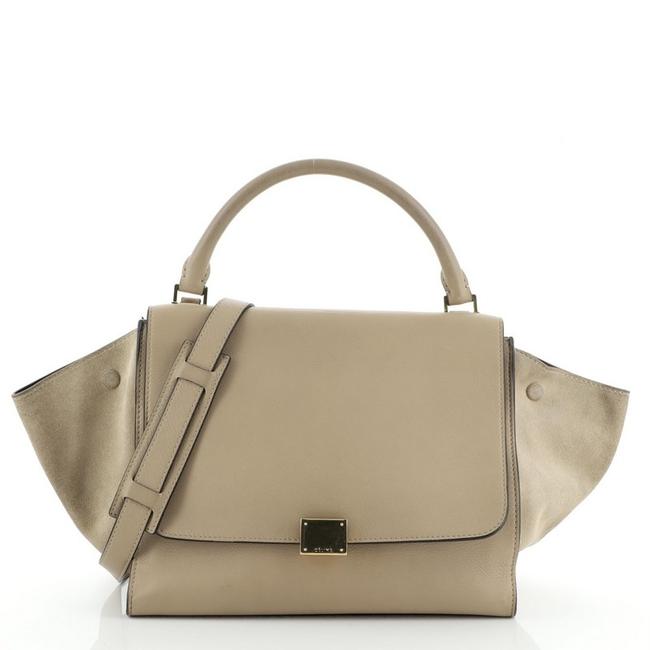 Celine Trapeze Medium Neutral Leather Satchel