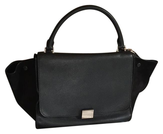 Celine Trapeze Shldr Black Calfskin Leather Cross Body Bag