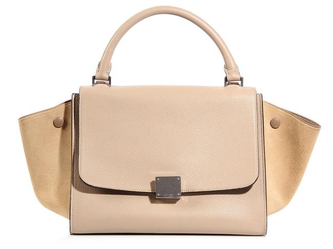 Celine Trapeze Small Dune Beige Leather Satchel