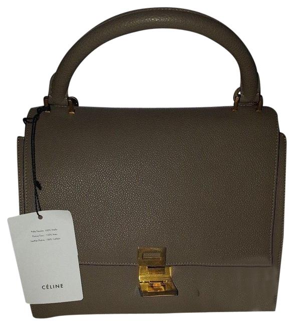 Celine Trapeze Souris Leather and Suede Satchel
