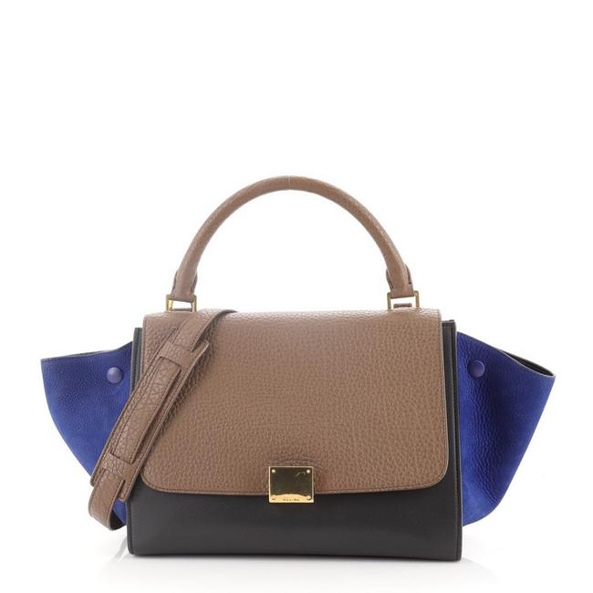 Celine Trapeze Tricolor Leather Small Satchel