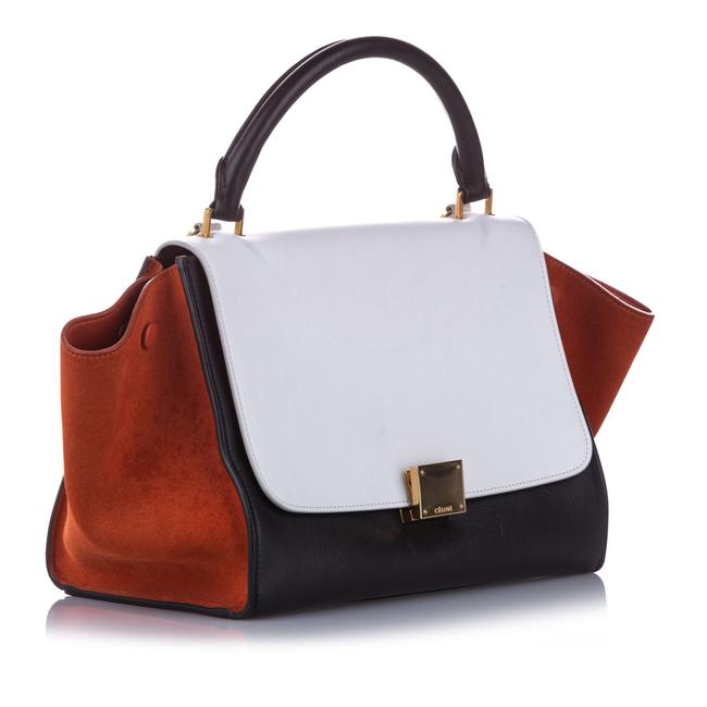 Celine Trapeze White Leather Satchel