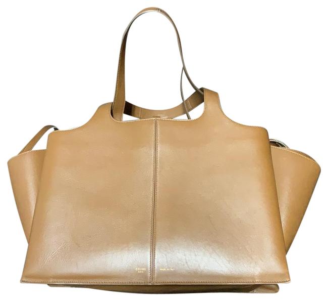 Celine Tri Fold Brown Leather Satchel