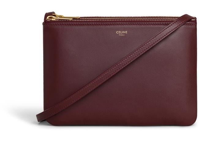 Celine Trio Burgundy Leather Cross Body Bag