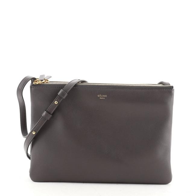 Celine Trio Large Gray Leather Cross Body Bag