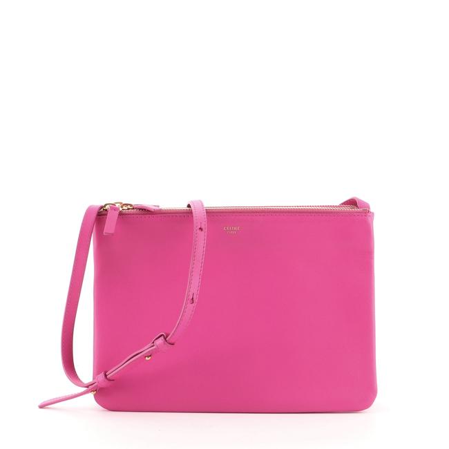 Celine Trio Large Pink Leather Cross Body Bag