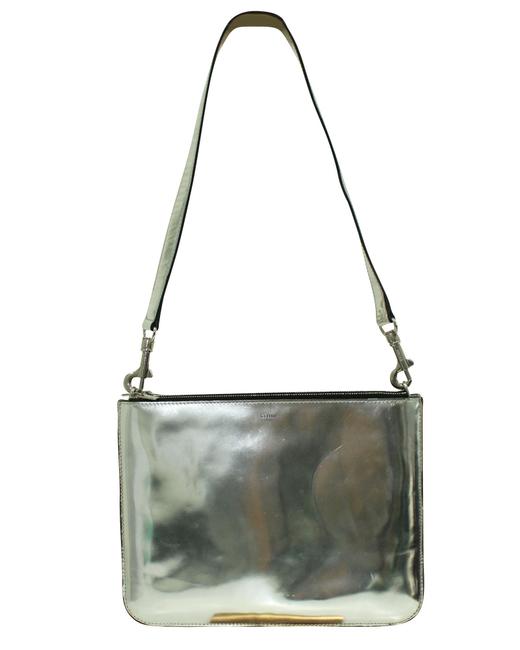Celine Trio MetallicSilver Leather Cross Body Bag