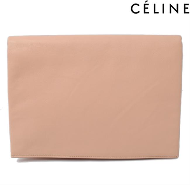 Celine Trio Pouch 173033 Lambskin Soft Soft Pink Beige Clutch