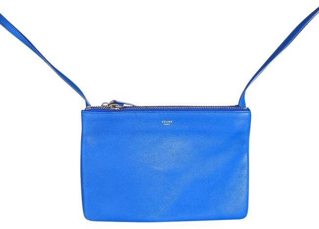 Celine Trio Royal Blue Leather Cross Body Bag