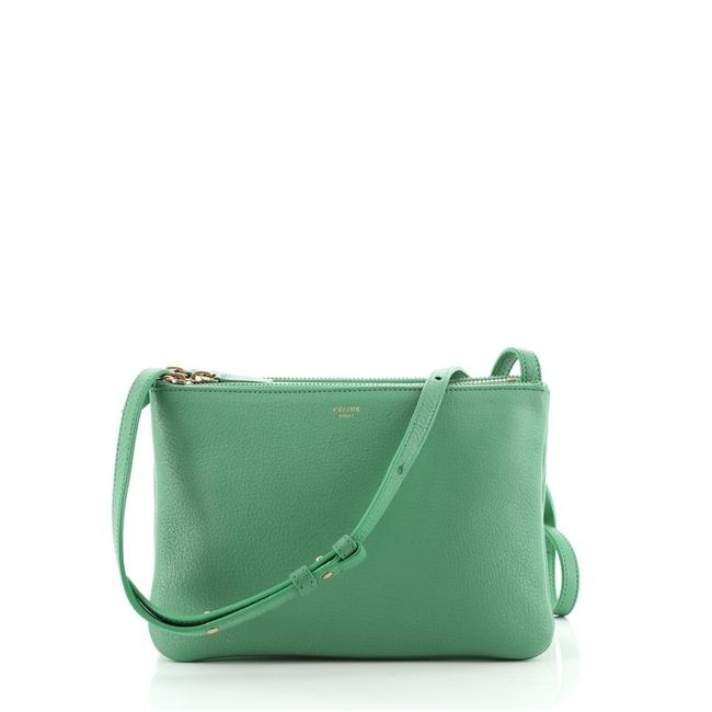Celine Trio Small Green Leather Cross Body Bag