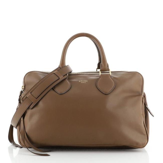 Celine Triptyque Handbag Smooth Medium Brown Leather Satchel