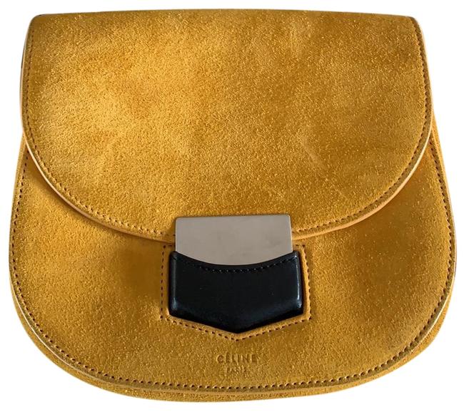 Celine Trotteur Small Yellow Suede Cross Body Bag