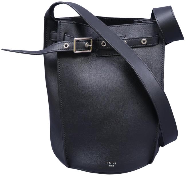 Celine Vertical Cabas Black Calfskin Satchel
