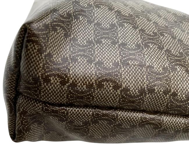 Celine Vintage ClutchPouch Espresso Coated Canvas and Leather Clutch