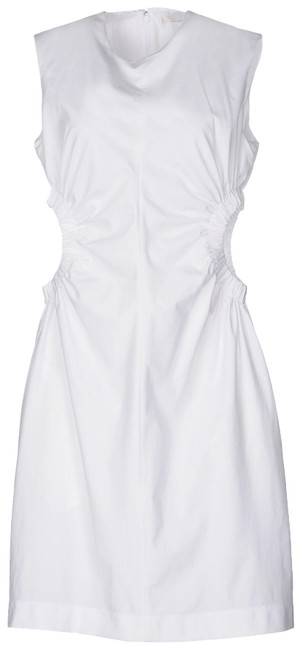 Celine White Cotton Blend Sheath Short Casual Dress0 XS