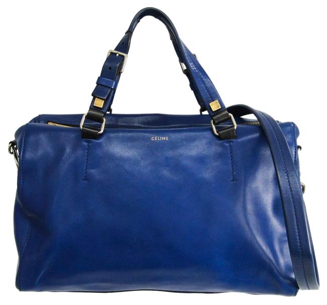 Celine Womens Handbag Navy Leather Satchel