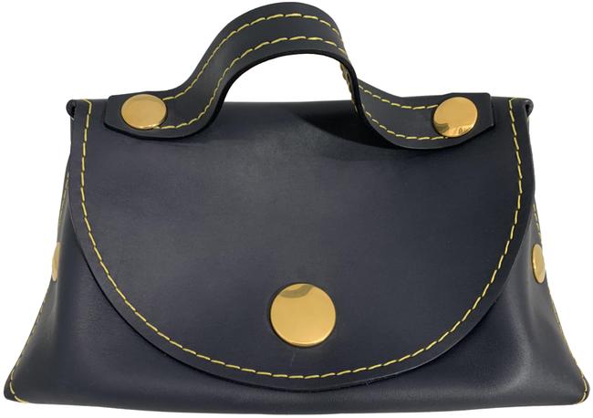 Celine 591120 Orb Ribit Hand Gold Hardware Navy Blue Leather Tote