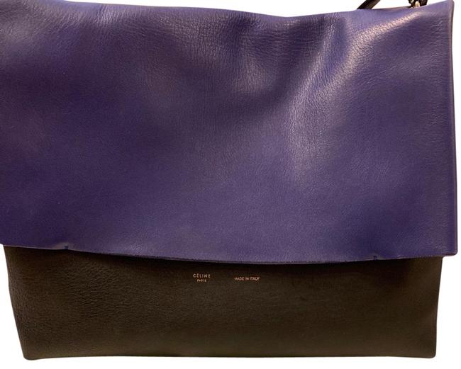 Celine All Soft Multicolor Blue Black Cream Calfskin Leather Shoulder Bag