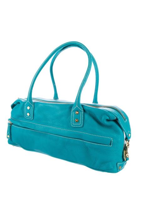 Celine Aqua Blue Pebbled Leather Shoulder Bag