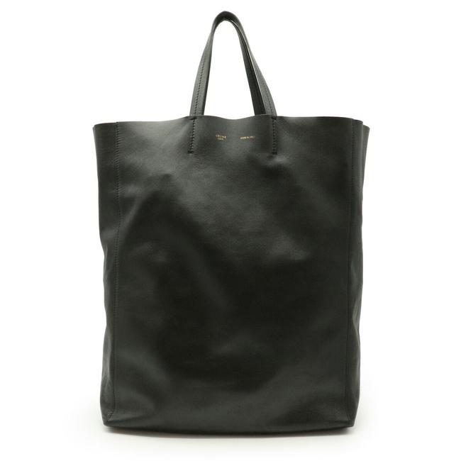 Celine Bag Caba Vertical Shoulder Black Leather Tote