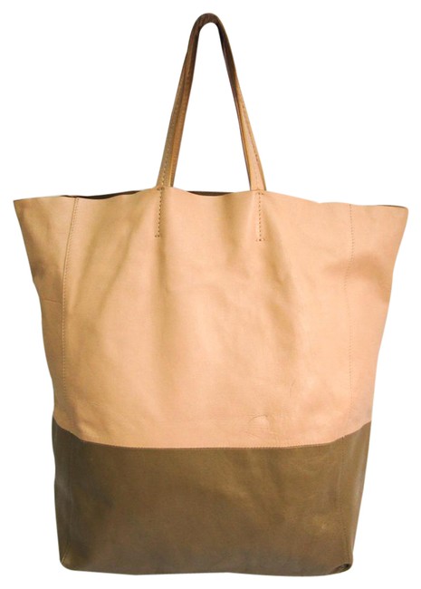 Celine Bag Cabas Vertical 165553 Womens BeigeGrayish Leather Tote