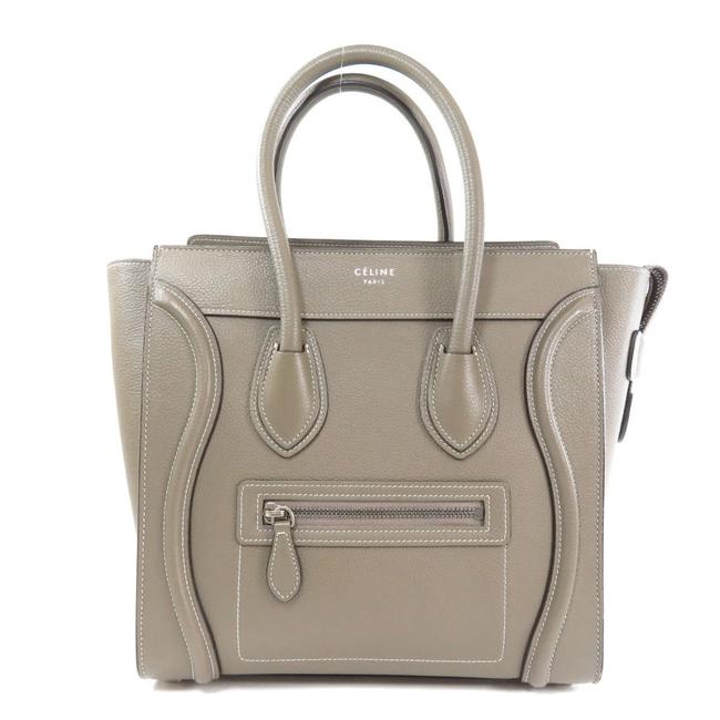 Celine Bag Luggage Micro Calf Ladies Gray Tote