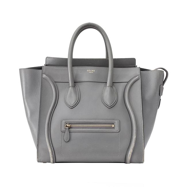 Celine Bag Luggage Mini Gray Leather Tote