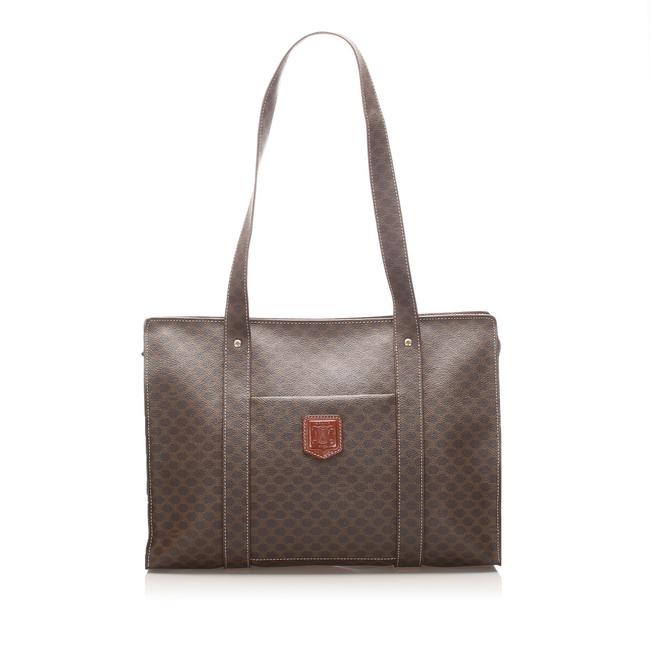 Celine Bag Macadam Brown Fabric Tote