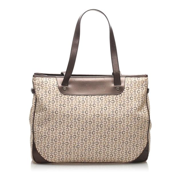 Celine Bag Macadam Canvas Brown Leather Tote