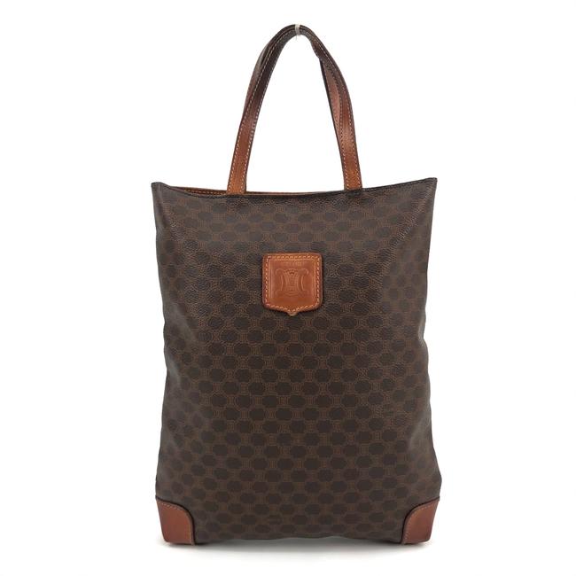 Celine Bag Macadam W Womens HandbagLogo Brown Canvas Tote