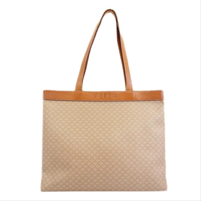 Celine Bag Macadam Womens Beige Pvc Tote