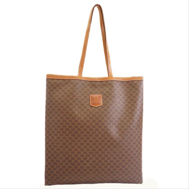 Celine Bag Macadam Womens Brown Pvc Tote