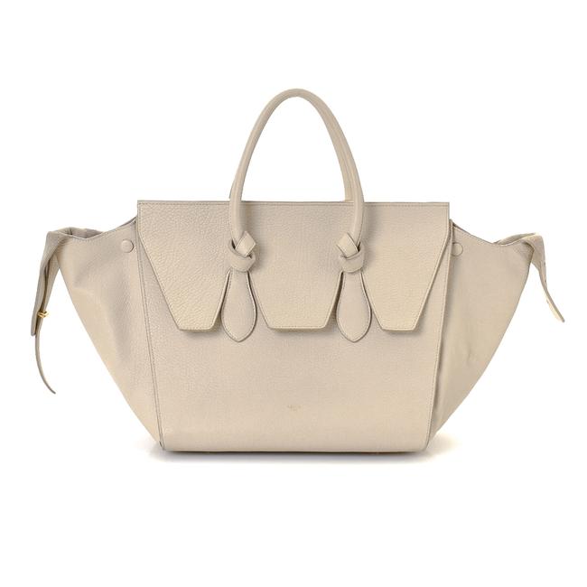 Celine Bag Tie Ivory Leather Tote