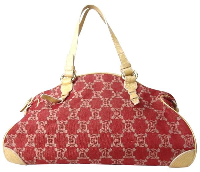 Celine Beige Tote Vintage Canvas Shoulder Bag